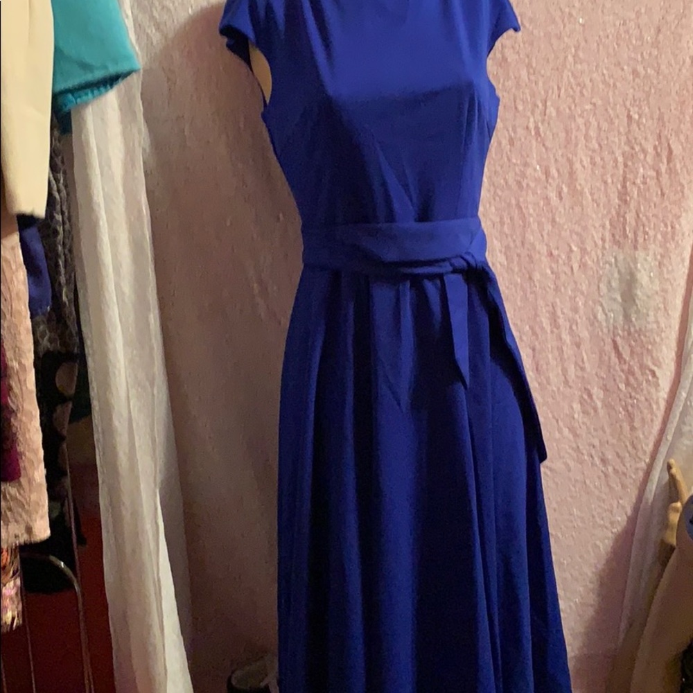New Royal Blue Womens Dress with belt. Size 8/10